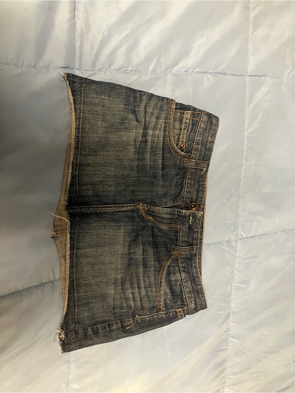 X2 Brand Y2K Dark Wash Denim Mini Skirt